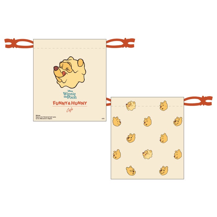 巾着（FUNNY FACE）税込1,320円（C）Disney．Based on the "Winnie the Pooh" works by A．A．Milne and E.H. Shepard．